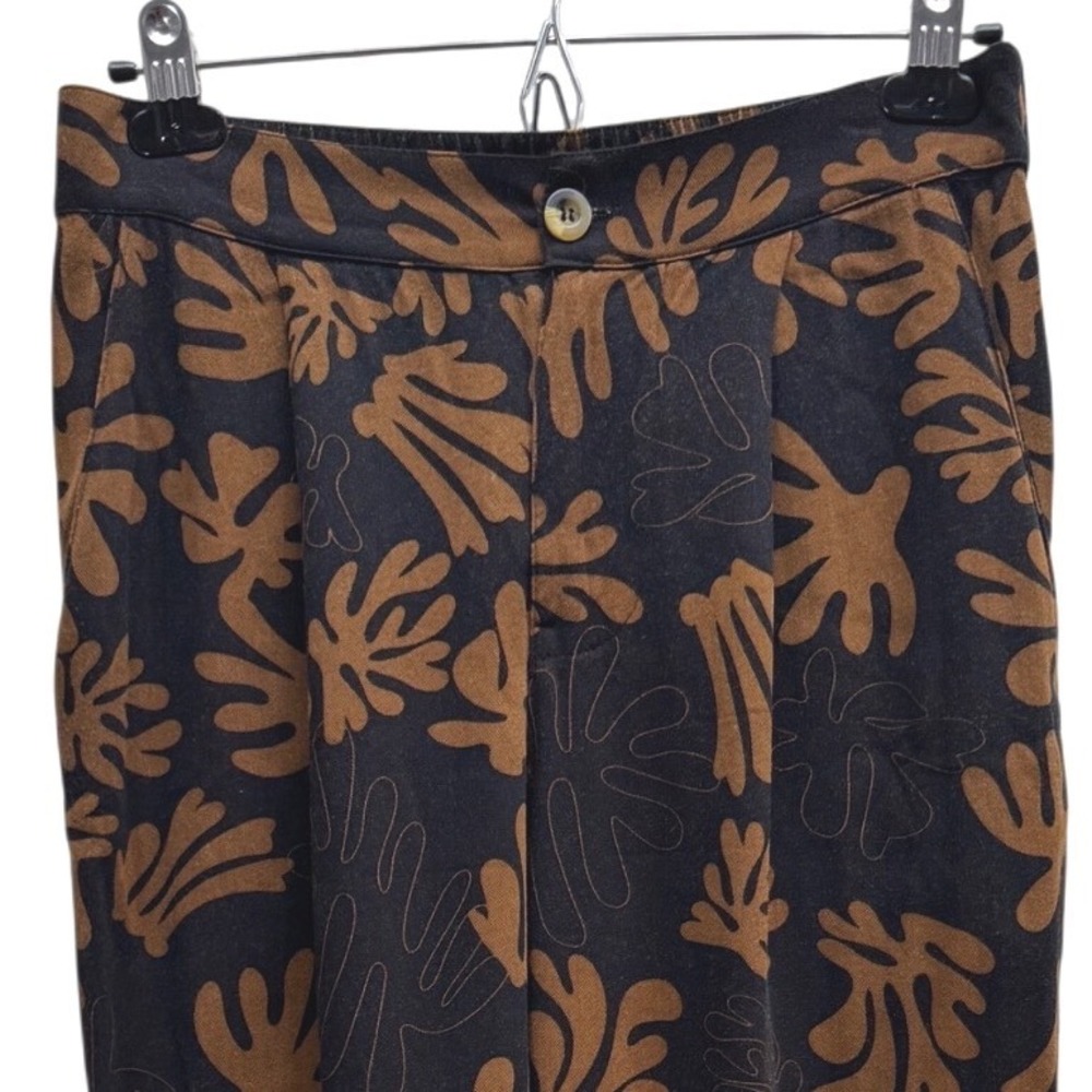 Truth by Republic Wide Leg Abstract Print Pants Brown Black Size Small High Rise - Picture 5 of 7